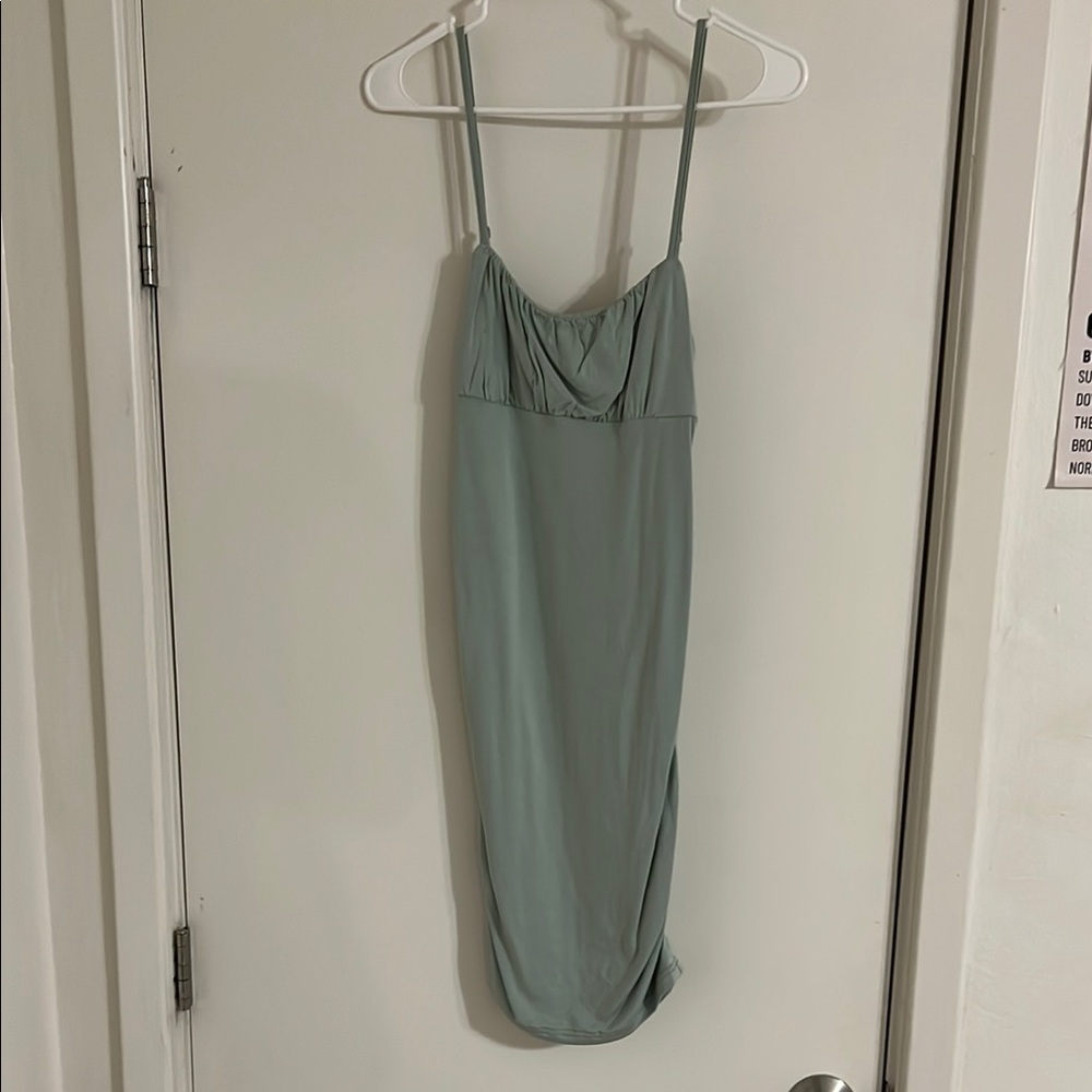 Amazon Green Spaghetti Strap Slip Dress